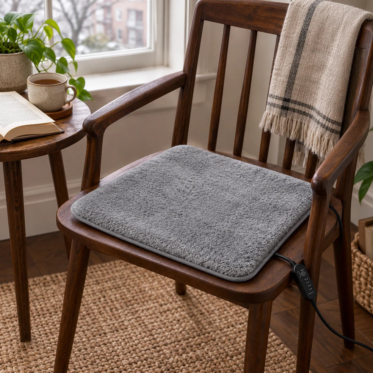 heated seat cushion in another everyday setting.
